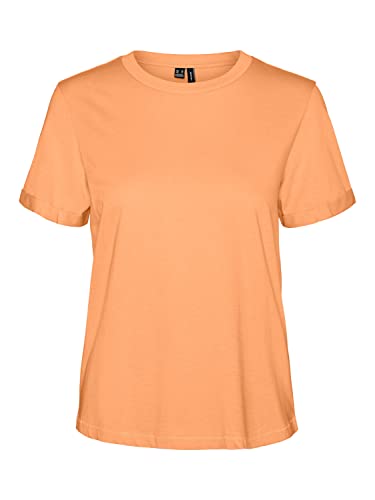 VERO MODA Damen Vmpaula S/S T-shirt Noos, Mock Orange, XS von VERO MODA