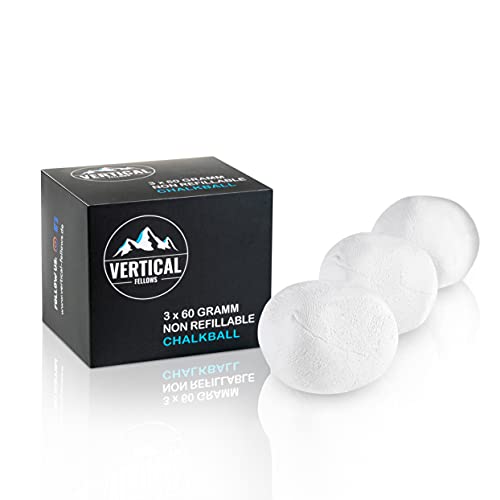 VERTICAL FELLOWS Chalk Ball 3er Pack (3x60 Gramm) Kreideball Magnesiaball - DERMATEST sehr gut - idealer Kreide & Magnesia Chalkball für Klettern Bouldern Turnen Gewichtheben Cross Fit von VERTICAL FELLOWS