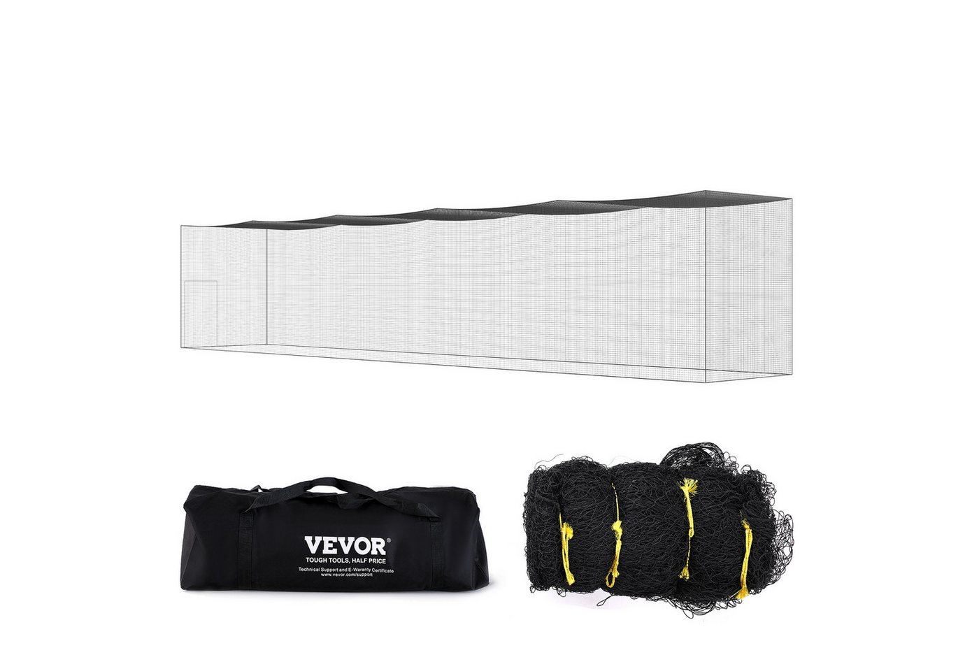 VEVOR Badmintonnetz Baseball-Schlagkäfig-Netz mit Rahmen und Netz für Hinterhof 70 Fuß von VEVOR