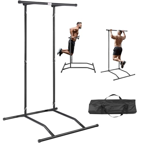 VEVOR Power Tower Dip-Station, Höhenverstellbarer Klimmzugstangenständer mit 2 Ebenen, Multifunktionales Krafttrainingsgerät, Fitness-Dip-Bar-Station für Heim-Fitnessstudio, 100 kg Gewichtskapazität von VEVOR