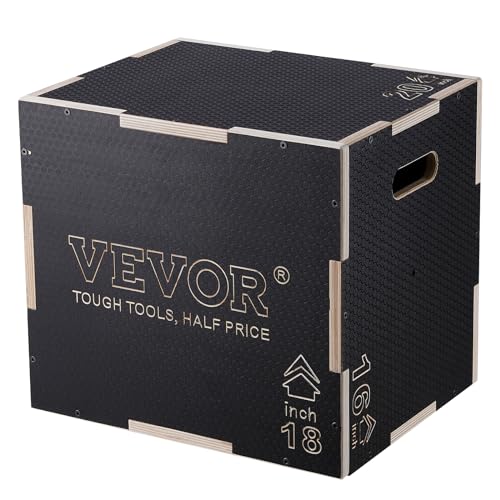 VEVOR Unisex-Adult Plyometrische Sprungbox, schwarz, 20"x18"x16" von VEVOR