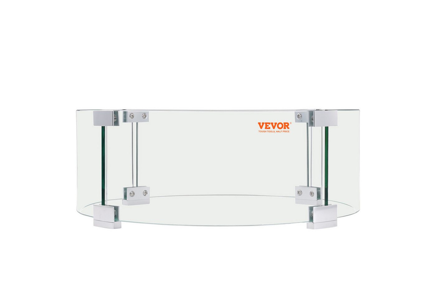 VEVOR Windschutz Glasplatte für tischkamin 47 x 47 x 15,2 cm für tischfeuer Dicke 0,6cm von VEVOR