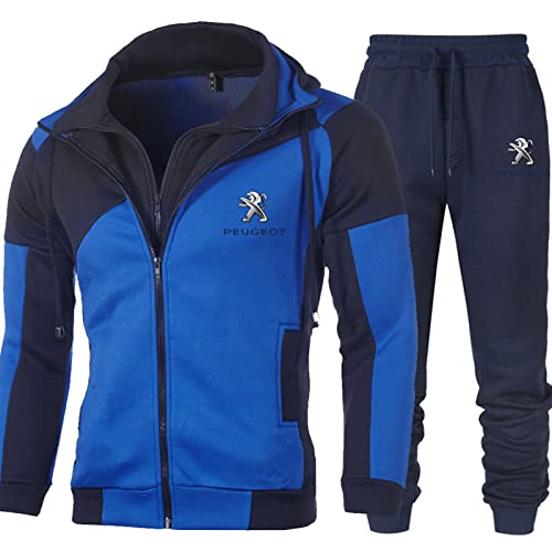 VEZ Herren Jogging-Anzug Sportbekleidung, P-Eugeot Jogging-Anpassungs-Kapuzenpullover-Reißverschluss-Jacke + Track Pants Track Pants Anzug (Größe: M-XXXL) von VEZ