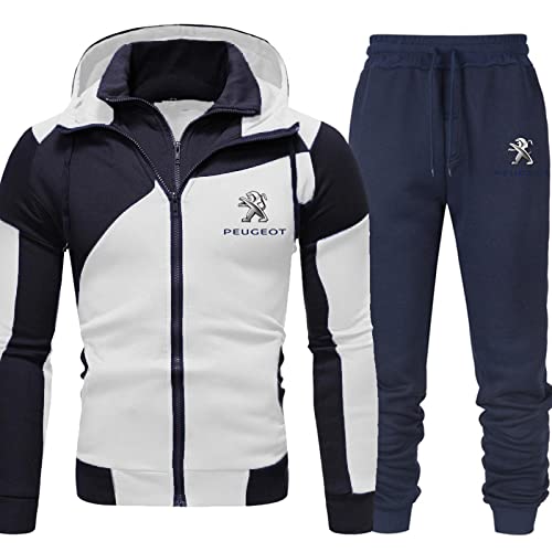 VEZ Herren Jogging-Anzug Sportbekleidung, P-Eugeot Jogging-Anpassungs-Kapuzenpullover-Reißverschluss-Jacke + Track Pants Track Pants Anzug (Größe: M-XXXL) von VEZ