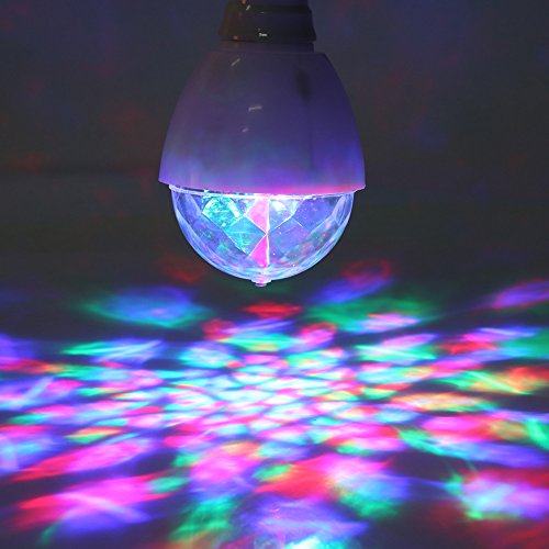 2 Stück RGB LED Mini Ball Birne Licht Lampe Drehender Kristall Bühnenlicht Disco Hause Familie Partei Club Bar DJ Pub Hochzeit Glühlampen für Halloween Weihnachten von VGEBY