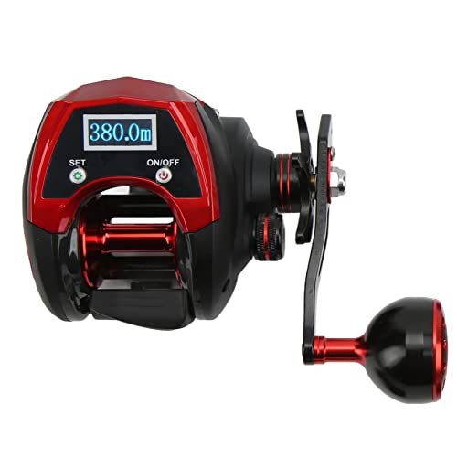 VGEBY Angelrolle, Baitcasting-Rolle mit LCD-Digitalanzeige, Maximaler Widerstand, 18 Kg, Elektrische Angelrolle mit Zählung(rechte Hand) Angelrollen Angeln Reparatur von VGEBY