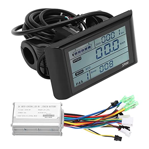 Brushless Motor Controller Kit, 36V/48V 15A Brushless Motor Controller LCD S900 Display Panel Set für 22,2 Mm Lenker Elektrofahrrad von VGEBY