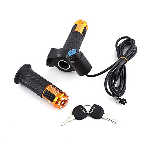 Elektrofahrrad Gasgriff Elektro Scooter Batteriespannung mit LED Anzeige und Power Key Locker Accelerator (Farbe : Golden) von VGEBY