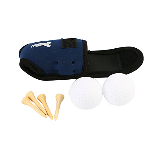VGEBY Golfball Tasche Zwei Bälle Beutel Portable Golf Utility Pouch mit 4 Tees und 2 Bälle (Farbe : Blau) von VGEBY
