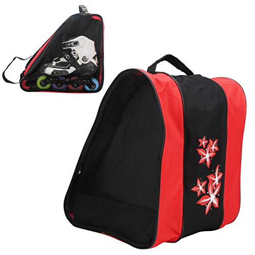 VGEBY Inliner Rucksack, Rollschuh Tasche 3 Lagen Schlittschuhtasche Einschulter Tasche Leisure Sportausrüstung Skates Packsack(rot) von VGEBY