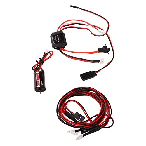 RC Motor Conversion Kit, RC Brushed Combo Set 050 60T Speed ​​RC Motor 30A ESC 2 Rote und 2 Weiße LED-Leuchten für RC Cars Boats Upgrade von VGEBY