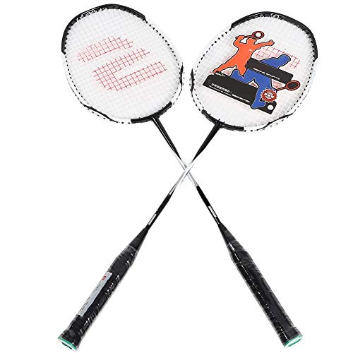 VGEBY 1 Paar Badmintonschläger, Carbon Aluminium Badmintonschläger Trainingsschläger mit Tragetasche von VGEBY