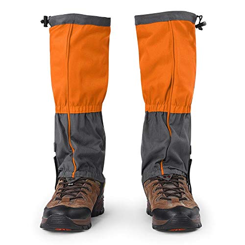 VGEBY 1 Paar wasserdichte Sportklettern im Freien Wandern Legging Gamaschen Schuhstiefel Abdeckung für Erwachsene Schneegamaschen(Orange) von VGEBY