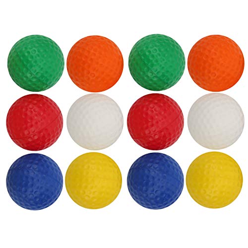 VGEBY 12 Stück Golfbälle, Bunt PU Golf Übungsbälle Versorgung Weiß Rot Orange Gelb Grün Blau Recreationball Golfbälle（12 STÜCKE Pro Packung） von VGEBY