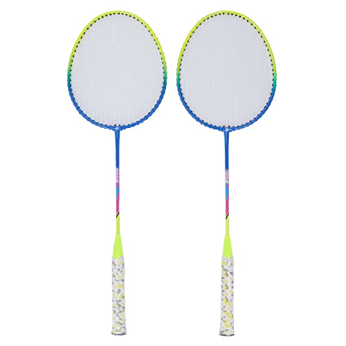 VGEBY 2-teiliger Badmintonschläger, Gelber Heller Rahmen, Großer Sweet Spot, Rutschfester Doppel-Badmintonschläger mit Aufbewahrungstasche für Erwachsene und von VGEBY