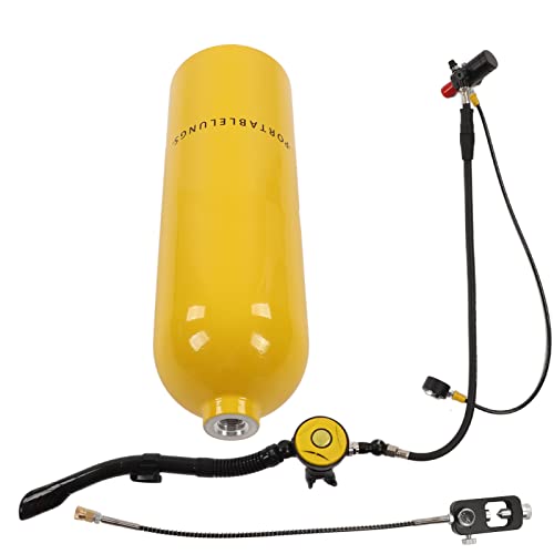 VGEBY DIDEEP 2L X5000Plus Tauchflaschen-Kit Unterwasser-Atemgerät Atemgerät Tauchen Doppelschultergurt-Set(Paket D: Gelbe Flasche Black Head 2L) von VGEBY