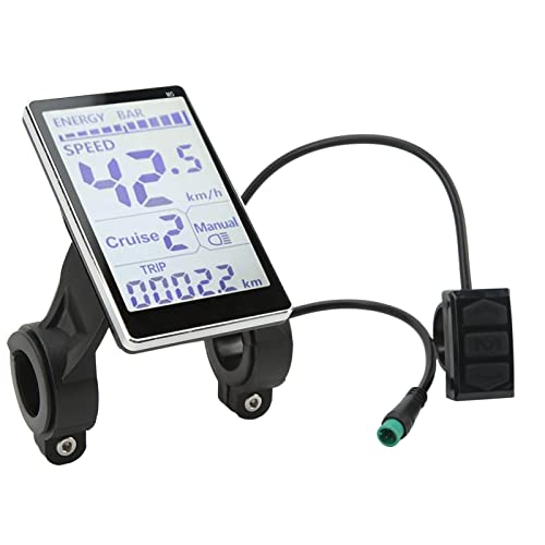 VGEBY Elektro Fahrrad LCD Display Meter, 5 Pin 24V 36V 48V 60V Universal E Roller M5 LCD Panel Bildschirm für 31,8 22,2mm Elektro Fahrräder von VGEBY