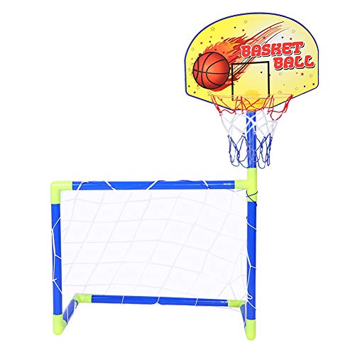 VGEBY Kinder-Fußballtor-Basketball, tragbar, abnehmbar, Basketball-Tor, Pool-Set mit Fußball, Basketball, Pumpe von VGEBY