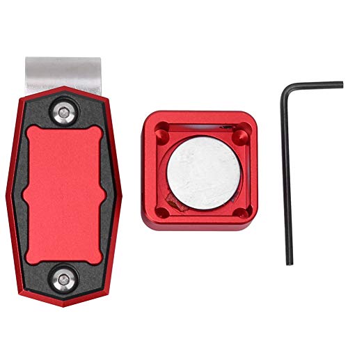 VGEBY Kreidehalter mit Magnetclip, Tragbarer Mini-Magnet-Billard-Kreidekoffer mit Festem Clip, Pool-Snooker-Zubehör (Rot) von VGEBY