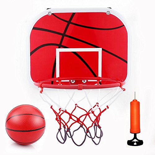 Mini Basketball Hoop Set, Wandhalterung Basketball Hoop Basketball Tür Hoop Hängende Basketball Board mit Ball und Pumpe von VGEBY