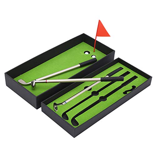 VGEBY Mini Golfschläger Set, Minigolf Stifte Grüne Golf Stifte Set mit Golf Club Pen Balls Flag Geschenk Desktop Dekor von VGEBY