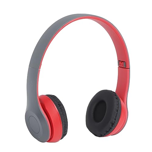 VGEBY P47 BT Bluetooth-Kopfhörer, Geräuschreduzierendes, Faltbares Kabelloses Headset für Sportmusikliebhaber, Geschenk, Damen und Herren (Rot) von VGEBY