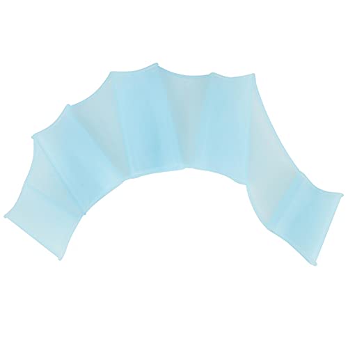 VGEBY Paar Handschuhe mit Schwimmhäuten Blaue Silikagel Schwimmflossen Hand 1 Paar Handschuhe mit Schwimmhäuten Fingerschwimmen Tauchflossen Schwimmflossen Handpaddel(S) von VGEBY