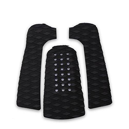 VGEBY Surfboard Pad, 3-teiliges Surfboard Anti-Rutsch-Traktionspad Tailpad Deck Grip Front Deck Pads für Surfbretter Surfen oder Skimboarding(Schwarz) Skimboard von VGEBY