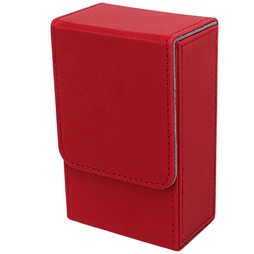 VGEBY Tarot-Aufbewahrungsbox, Aufbewahrungskoffer, Tarot-Kartenbox mit Sonnen- und Mond-Design, Große PU-Leder-Tarot-Kartenbox für Universelle Tarotkarten in Standardgröße (Rot) von VGEBY
