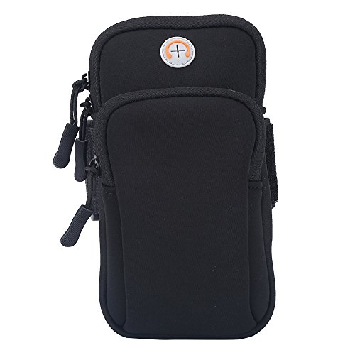 Arm Tasche, wasserdichte Neopren Arm Handgelenk Tasche zum Laufen, Joggen, Trainieren, Arm Tasche, Zubehör(Schwarz) Portableelectronicdevicearmband Portableelectronicdevicearmband Sporttasche von VGEBY1