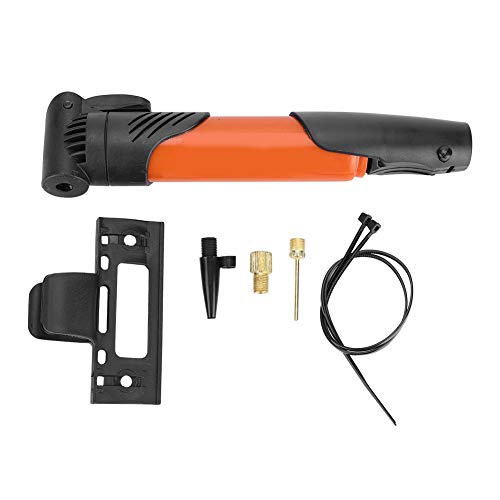 Fahrradluftpumpe, Tragbarer Kompakter Fahrradfüller mit Rahmenmontagesatz für Reparieren von Fahrradreifen (Orange) von VGEBY1