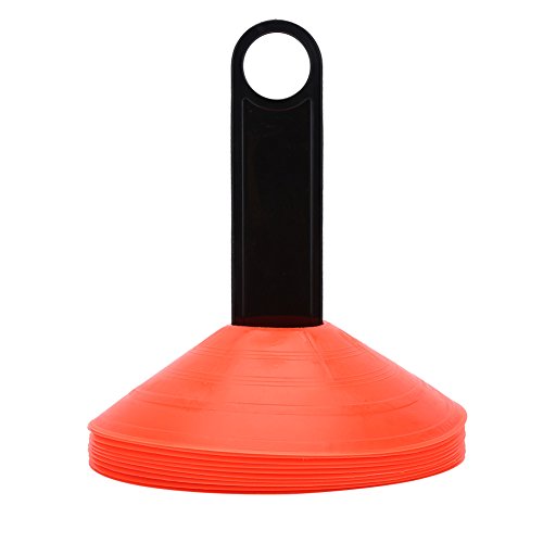 Markierungshütchen, 10 Stücke Runde Kegel Fußball Hütchen Markierung für Fußball Sport Geschwindigkeit Trainingsgeräte(Orange) von VGEBY1