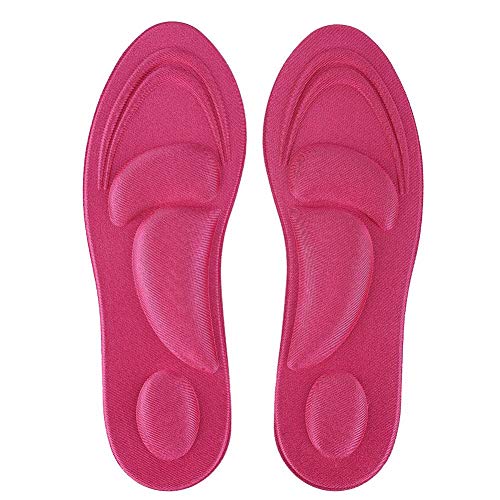 VGEBY1 1 Paar Schuhe Einlegesohlen, Flache Füße Orthetische Sohle Schwamm Sport Memory Einlegesohle(Rose Red für Frauen) Sneaker-Zubehör von VGEBY1