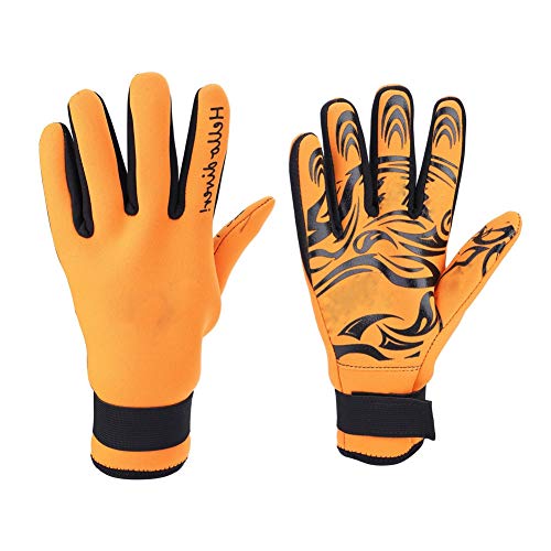 VGEBY1 2 MM Neopren Tauchhandschuhe, Fünf Finger Swimming Gloves für Hochleistungs-Wassersportgeräte für Erwachsene.(L-Orange) von VGEBY1