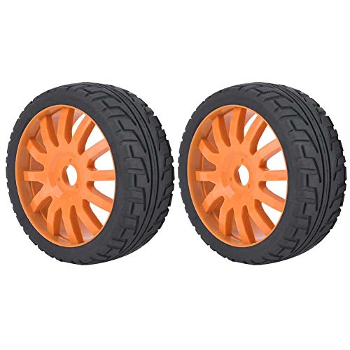 2 Stück Rc Reifen, 1/8 Rc Reifen Onroad Racing Rc Gummireifen Nabenreifen(Orange) Rc 1/5 Reifen von VGEBY1