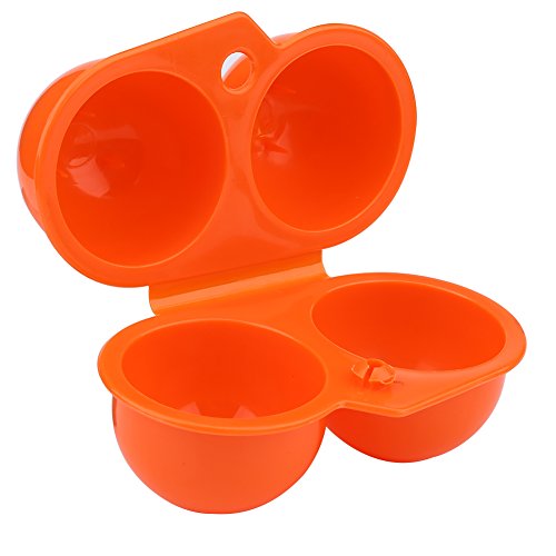 VGEBY1 Eierbox, Tragbare Faltbare Eierträger Eier Aufbewahrungsbox Eierbehälter für Outdoor Grill Camping Picknick BBQ Wandern Schule (2 Fach) (Orange) Essgeschirr Für Draußen von VGEBY1