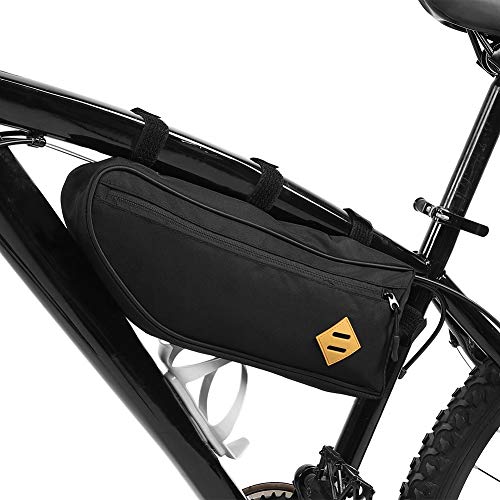VGEBY1 Fahrradtasche, wasserdichte Dreiecks-Rahmen-Satteltasche, Vorderrohr-Aufbewahrung, Packtaschen mit Handy-Tasche für Outdoor-Radfahren (L) von VGEBY1