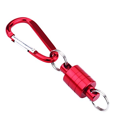 VGEBY1 Magnete Schlüsselanhänger, Alulegierung Verbindungsknopf mit Karabiner für Außen Sport Aktivitäten wie Angeln Kescher(Rot) von VGEBY1