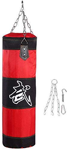 VGEBY1 Boxsack, Boxsack, Boxsack, ohne Sand gefüllt, schwer, Trainingsausrüstung für MMA Muay Thai Kickboxing Martial Arts (80 cm, Rot) von VGEBY1