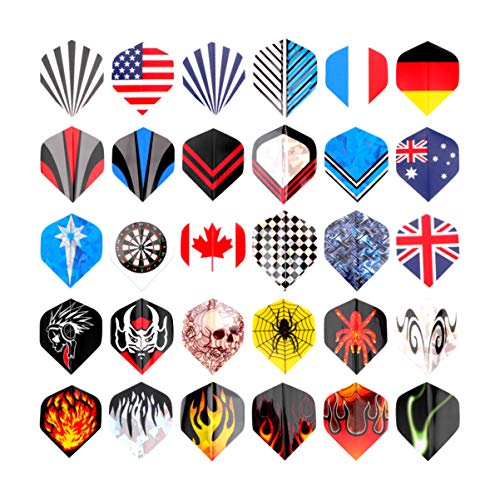 VICASKY 90pcs Dart Flights in verschiedenen Motiven Dart Wing WM Nationalflaggenmuster Thick Standard Dart Flights Dart Flights Set Klassische Flights Zubehör für Darts von VICASKY