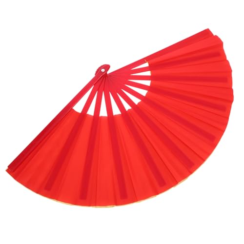 VICASKY Großer Faltbarer Handfächer Doppelseitig Rot Gold für Party Festival Tanz Tai Chi Fächer Faltbar Leicht Tragbar Robust Langlebig von VICASKY