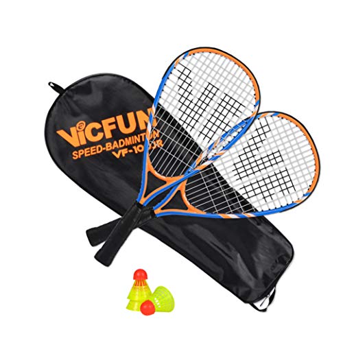 VICFUN Speed-Badminton 100 Set Junior - 2 Badmintonschläger, 3 Bälle und eine hochwertige Badmintontasche von VICFUN