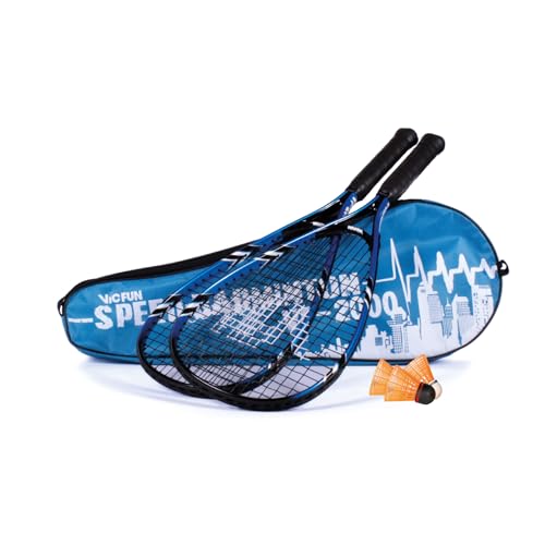 VICFUN Speed Badminton 2000 Set, blau inkl. Tragetasche und 3 Shock-Bällen von VICFUN