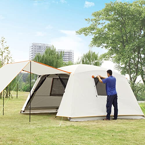 3,6 x 3,6 m großes Zelt, wasserdichtes, winddichtes Familienzelt, tragbares Campingzelt, 6/10-Personen-Zelt für Picknick, Wandern und Reisen, Kuppelzelt im Freien von VICIYOO