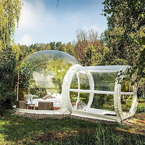 Bubble Dome Tent Aufblasbares Bubble-Campingzelt, Einzeltunnel-Bubble-Zelt, Gartenkuppel, transparentes Sichtschutzhaus, Panorama-Campingzelt für den Außenbereich für Hin von VICIYOO