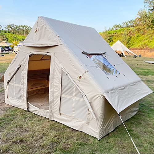 Campingzelt, aufblasbares Glamping-Zelt aus Segeltuch, Rundzelt für 2–8 Personen, großes Jurtenzelt, einfach aufzubauen, wasserdicht, atmungsaktiv, Tipi-Zelte aus Oxford von VICIYOO