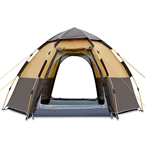 Campingzelt Gelbes Outdoor-Zelt Unisex-Stoffdesign Doppellagiges regenfestes Outdoor-Campingzelt bietet Platz für 5–8 Personen Automatisches Campingzelt Gutes Zeug Intere von VICIYOO