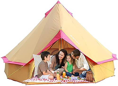 Canvas-Zelt mit Herdloch, Baumwoll-Canvas-Zelte, Jurtenzelt für Camping, 4-Jahreszeiten-wasserdichtes Zelt für Familiencamping, Outdoor-Glamping, Luxus-Tipi von VICIYOO