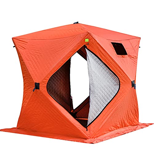Eisangel-Unterstand für 3–4 Personen, isoliertes Eisangelzelt, Winter-Angelzelt mit 2 Türen, perfekt für Camping von VICIYOO
