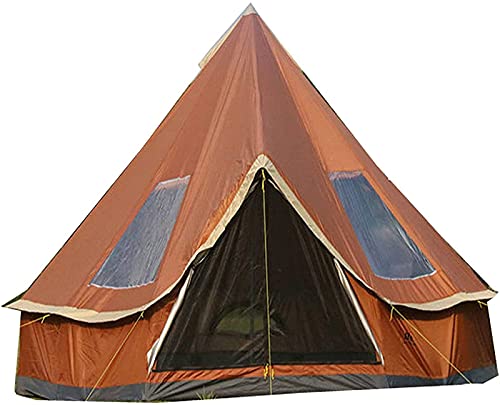 Pyramid Round Bell Tent, 210D Oxford Glamping Jurtenzelt, wasserdichtes 4-Jahreszeiten-Tragbares Outdoor-Campingzelt, für große Gruppen Familien Camping Jagd & Ausstatter von VICIYOO